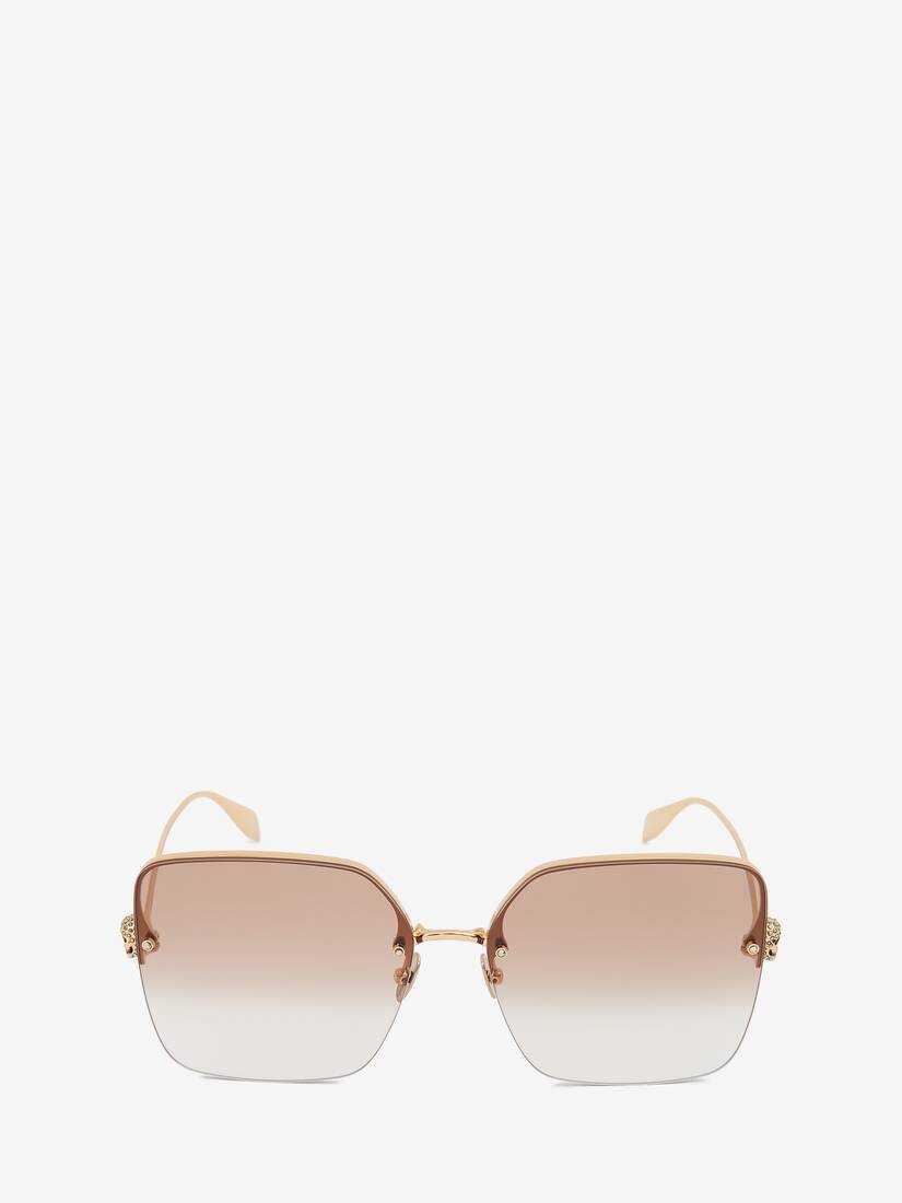 Gafas De Sol Alexander McQueen Skull Jeweled Square Mujer - Marrom/Dorados - Mexico 617-RXDTCK